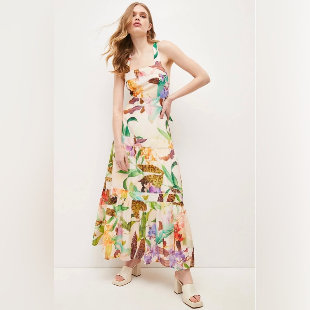 Karen Millen NWT floral cotton dress. US size 6